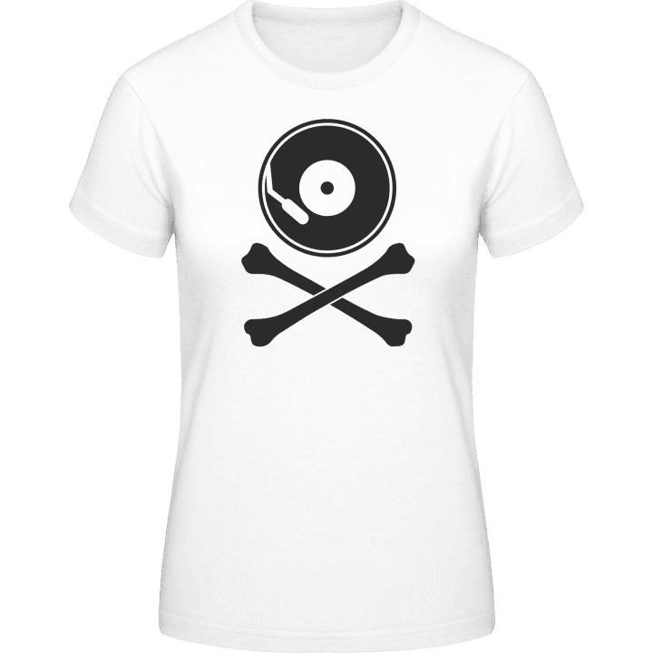 Vinyl And Crossed Bones T-shirt för kvinnor contain pic