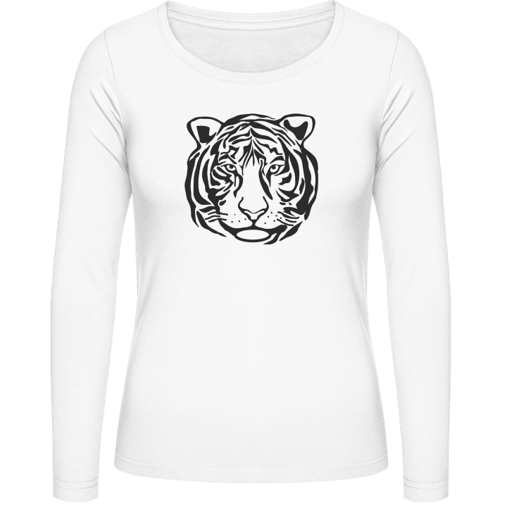 Tiger Face Outline Women long Sleeve Shirt 0 image