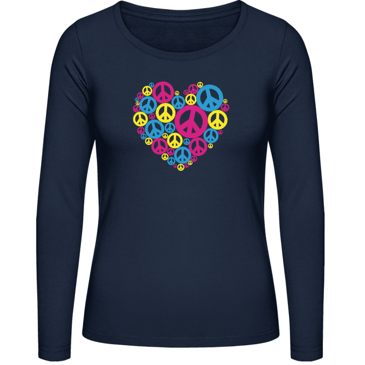 Love Peace Langermet skjorte for kvinner contain pic