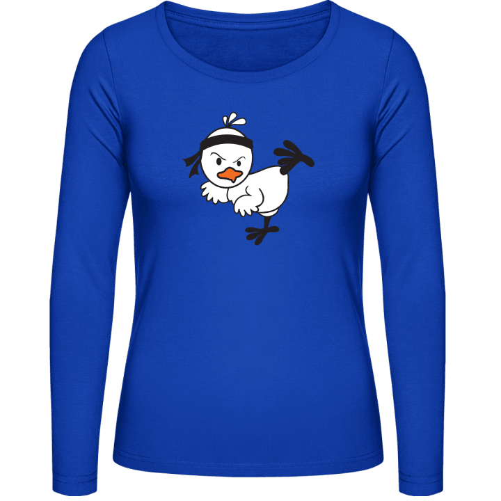 Karate Bird Comic Langermet skjorte for kvinner contain pic