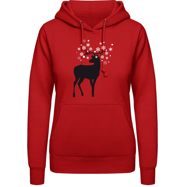 Deer Antlers Snowflake Frauen Kapuzenpulli 0 image