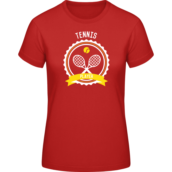 Tennis Player Emblem Frauen T-Shirt contain pic