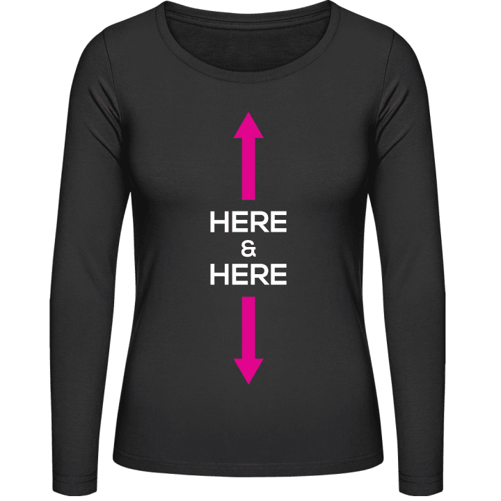 Here And Here Arrow Frauen Langarmshirt contain pic