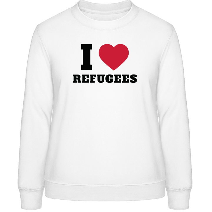 I Love Refugees Sweatshirt för kvinnor contain pic