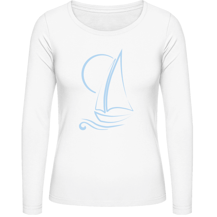 Sailboat Illustration Langærmet skjorte til kvinder 0 image