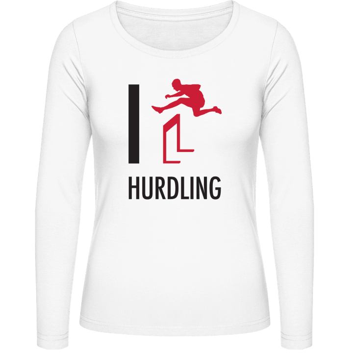 I Love Hurdling Langermet skjorte for kvinner contain pic