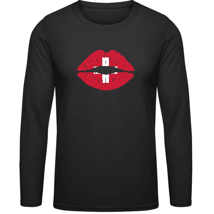 Switzerland Kiss Flag T-shirt à manches longues contain pic