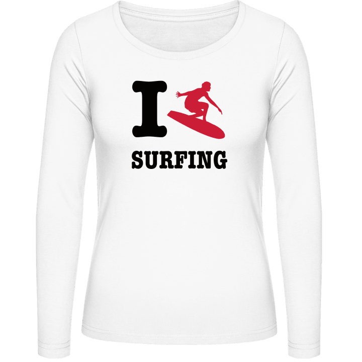 I Love Surfing Vrouwen Lange Mouw Shirt contain pic