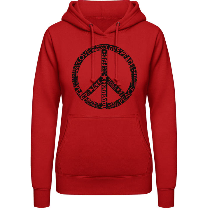 Peace Sign Typo Women Hoodie contain pic