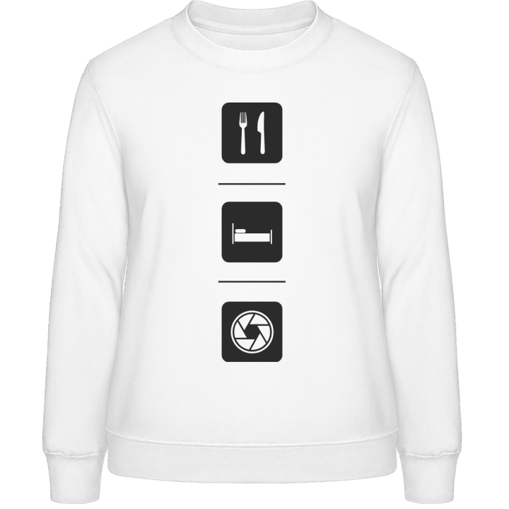 Eat Sleep Photography Sweatshirt för kvinnor contain pic
