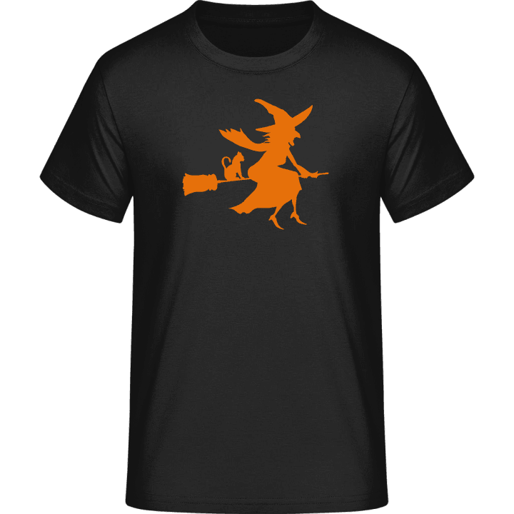 Witch With Cat On Broom T-Shirt 0 image
