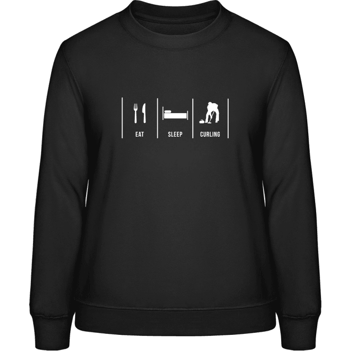 Eat Sleep Curling Sweatshirt för kvinnor contain pic