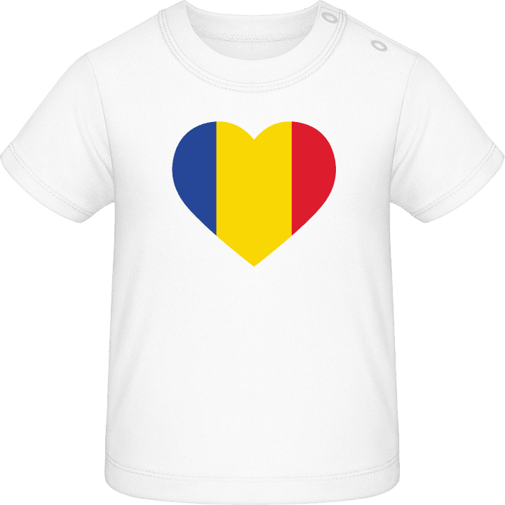 Romania Heart Flag T-shirt för bebisar contain pic