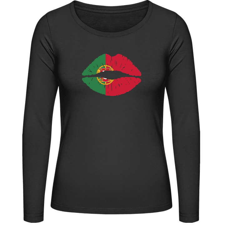 Portugal Kiss Flag Langermet skjorte for kvinner contain pic