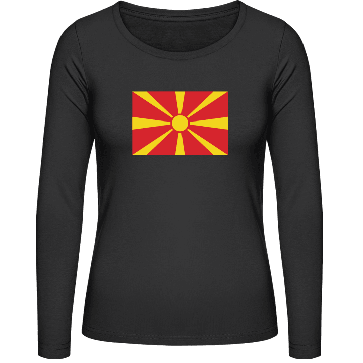 Macedonia Flag Langermet skjorte for kvinner contain pic