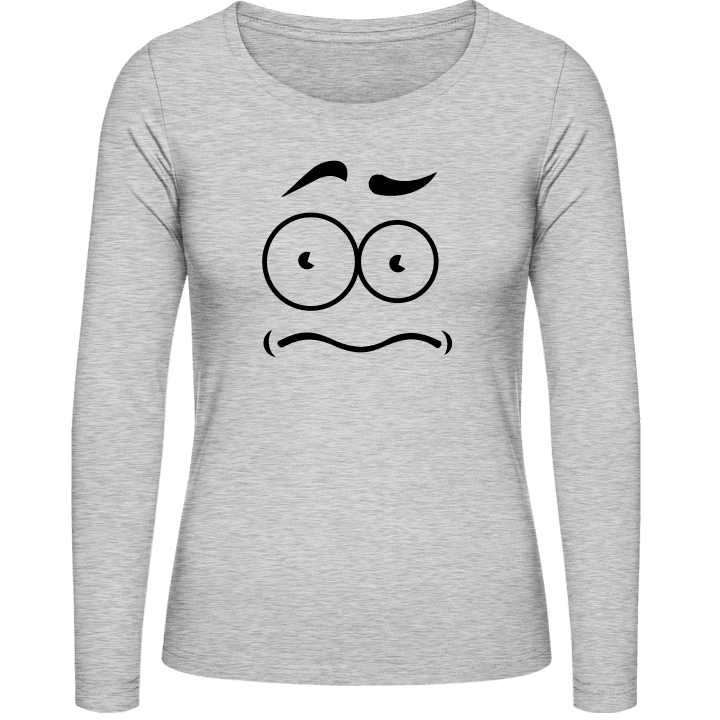 Smiley Face Puzzled Vrouwen Lange Mouw Shirt contain pic