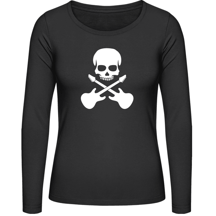 Guitarist Skull Langermet skjorte for kvinner contain pic