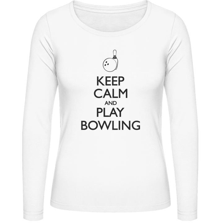 Keep Calm and Play Bowling Langermet skjorte for kvinner contain pic