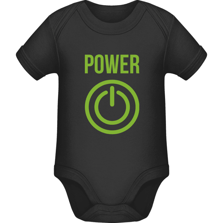 Power Button Baby romper kostym contain pic