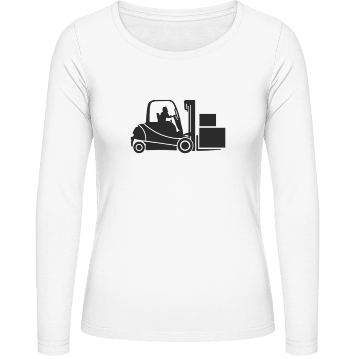 Forklift Truck Warehouseman Langermet skjorte for kvinner contain pic