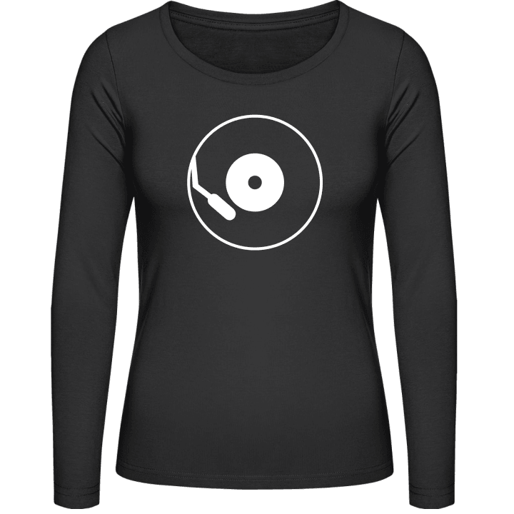 Vinyl Record Outline Langermet skjorte for kvinner contain pic