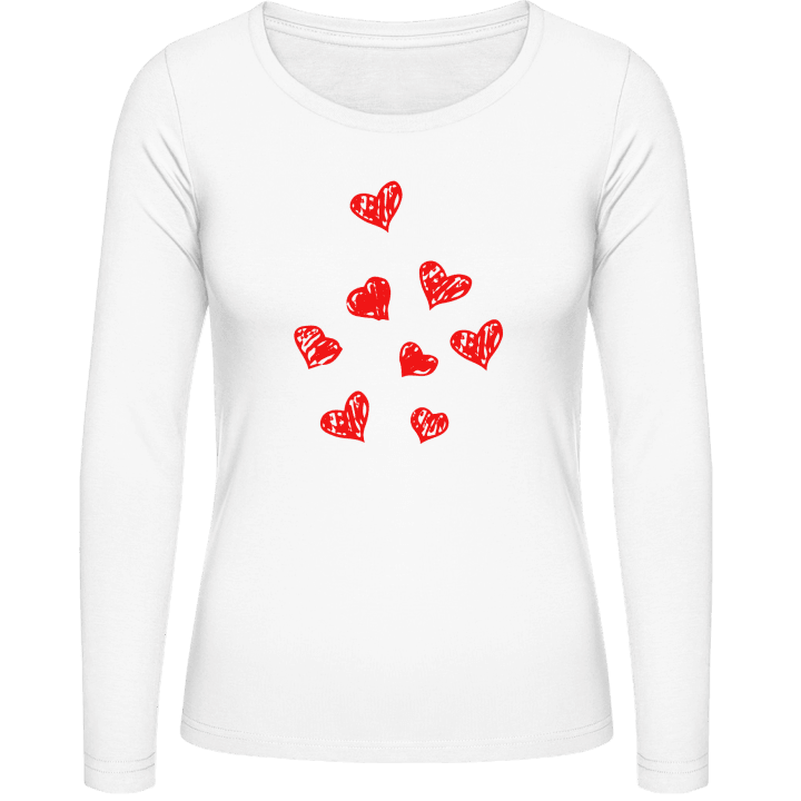 Hearts Drawing T-shirt à manches longues pour femmes contain pic