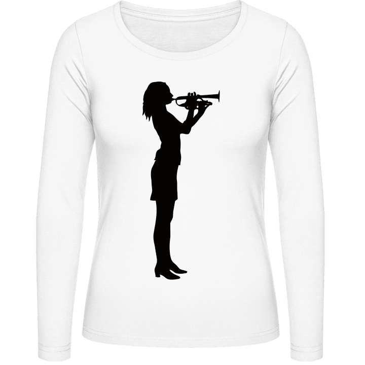 Female Trumpet Player Vrouwen Lange Mouw Shirt contain pic