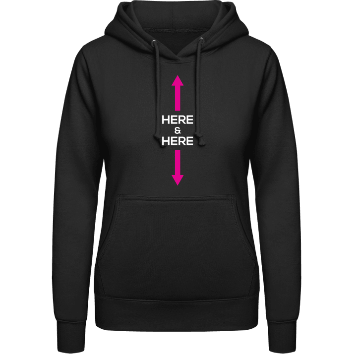 Here And Here Arrow Hoodie för kvinnor contain pic