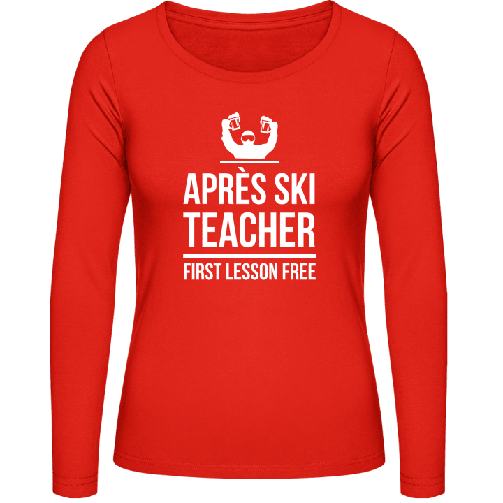 Après Ski Teacher First Lesson Free Frauen Langarmshirt contain pic