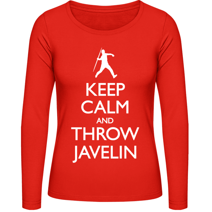 Keep Calm And Throw Javelin Langermet skjorte for kvinner contain pic