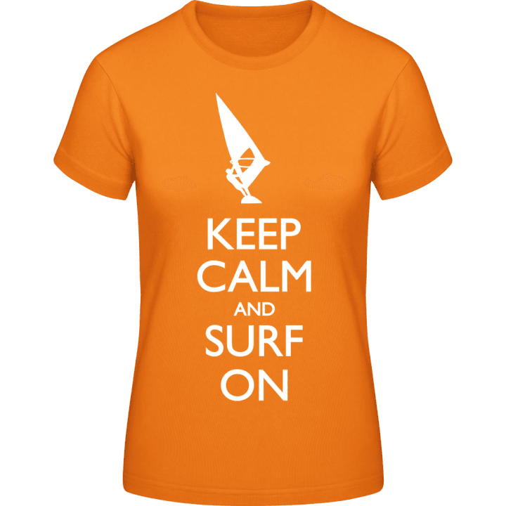 Keep Calm and Surf on Frauen T-Shirt contain pic