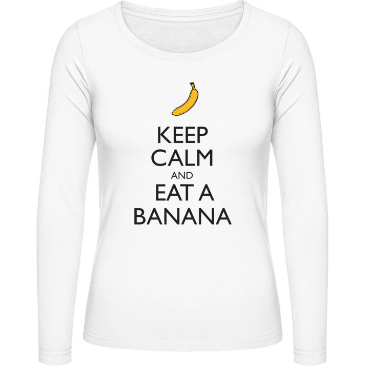 Keep Calm and Eat a Banana Langermet skjorte for kvinner contain pic