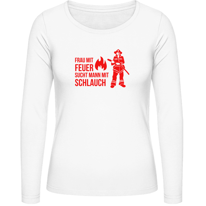 Frau mit Feuer sucht Mann mit Schlauch T-shirt à manches longues pour femmes contain pic