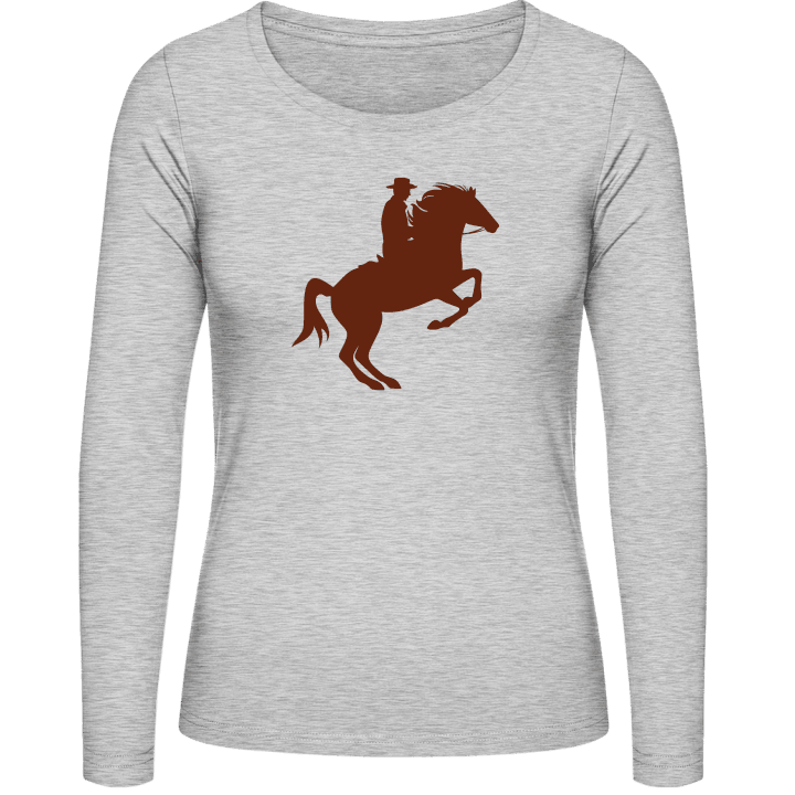 Cowboy Riding Wild Horse Langærmet skjorte til kvinder 0 image