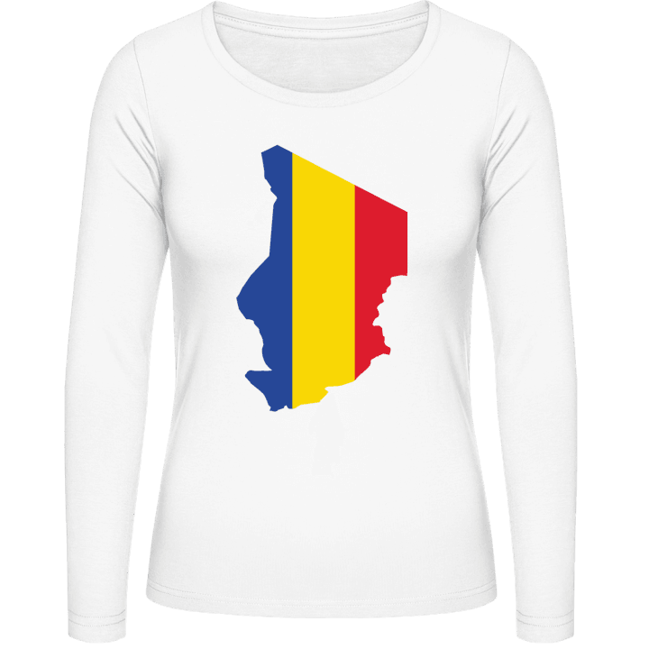 Tchad Map T-shirt à manches longues pour femmes contain pic