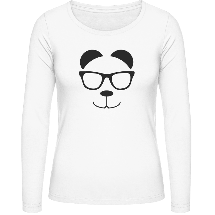 Panda Bear Nerd Langermet skjorte for kvinner 0 image