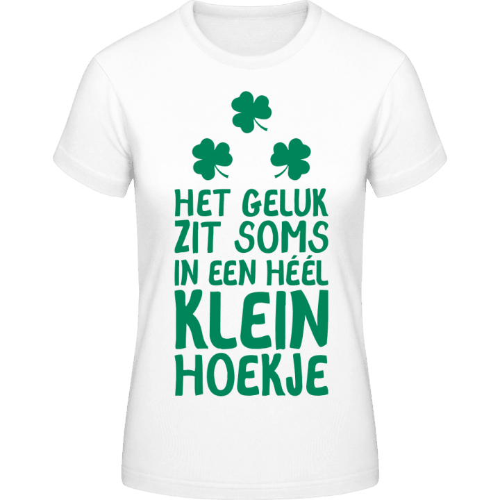 Het Geluck Zit Soms In Een Héél Klein Hoekje Vrouwen T-shirt 0 image