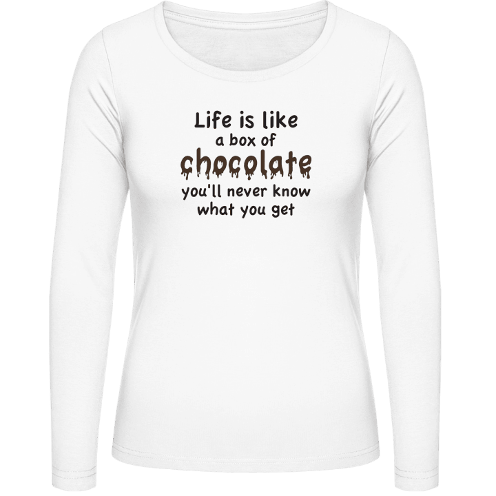 Life Is Like A Box Of Chocolate Vrouwen Lange Mouw Shirt contain pic