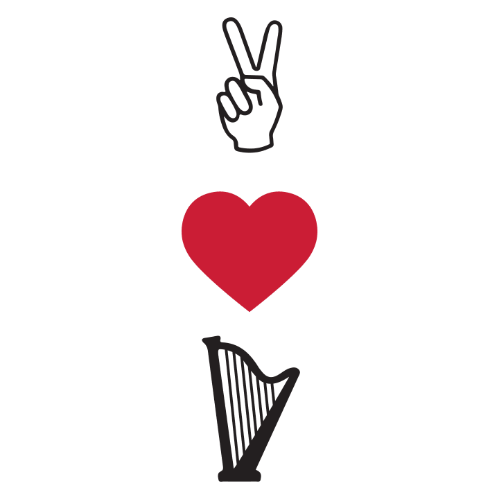 Peace Love Harp Playing Women T-Shirt 0 image