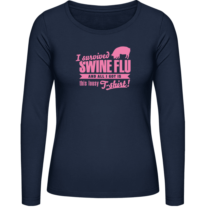 I Survived Swine Flu Langermet skjorte for kvinner contain pic