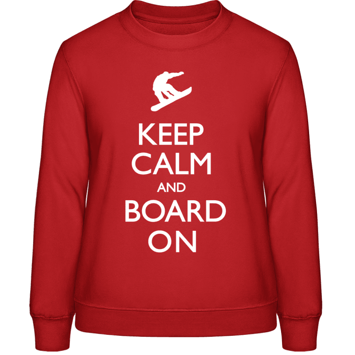 Keep Calm and Board On Genser for kvinner contain pic
