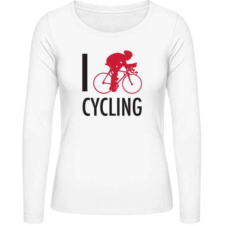 I Love Cycling Langermet skjorte for kvinner contain pic