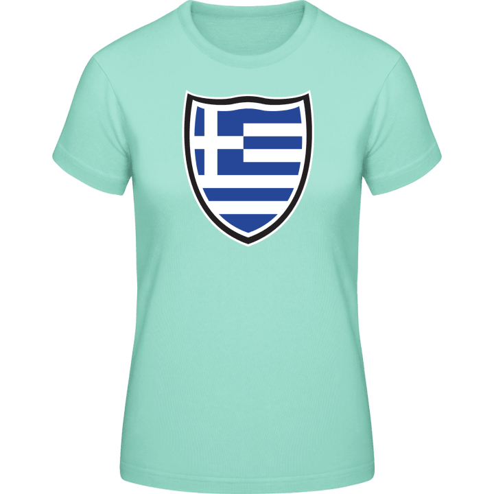 Greece Shield Flag Frauen T-Shirt contain pic