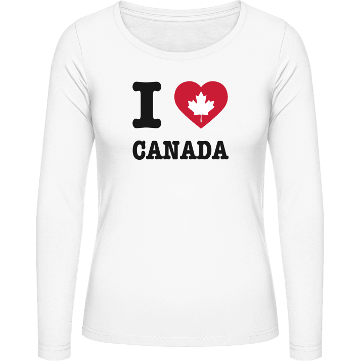 I Love Canada Langermet skjorte for kvinner contain pic
