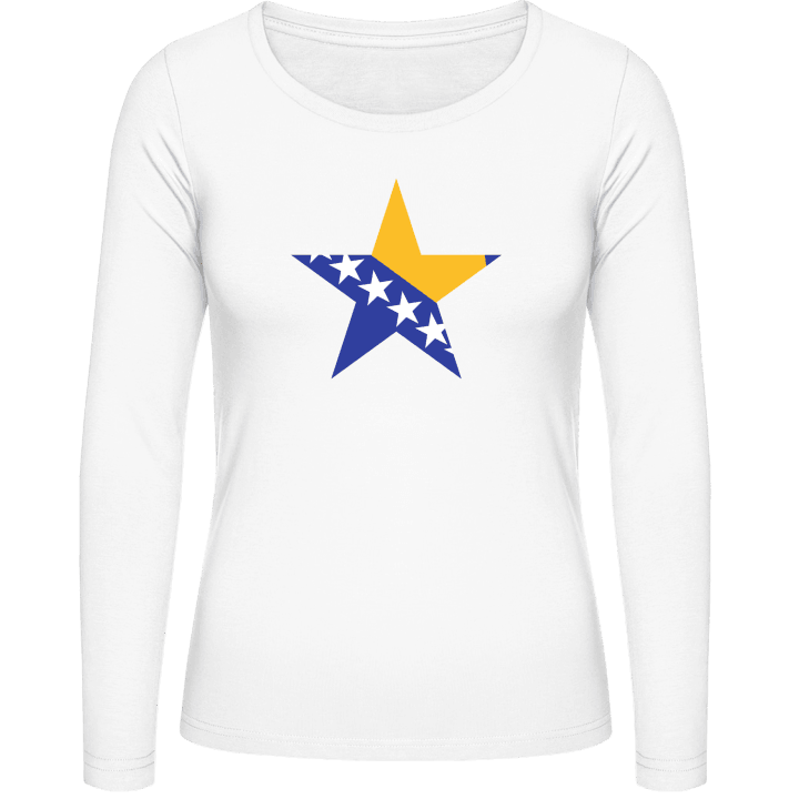 Bosnian Star Langermet skjorte for kvinner contain pic