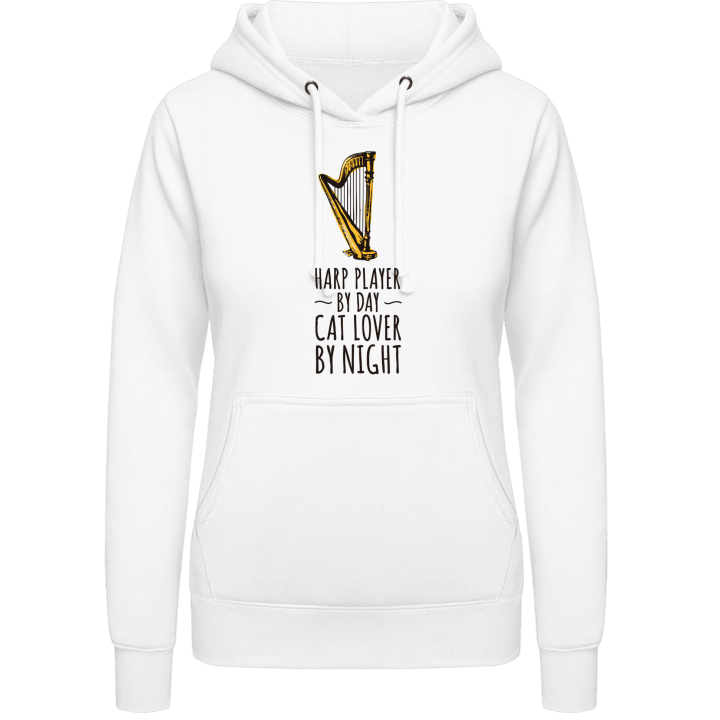 Harp Player by Day Cat Lover by Night Hoodie för kvinnor contain pic