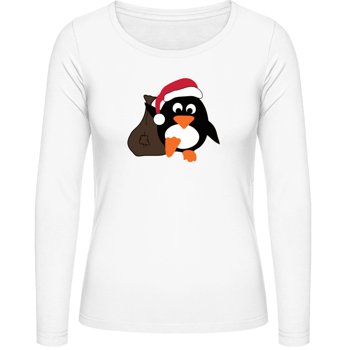 Penguin Santa Langermet skjorte for kvinner 0 image