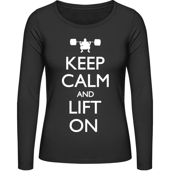 Keep Calm and Lift on Vrouwen Lange Mouw Shirt contain pic