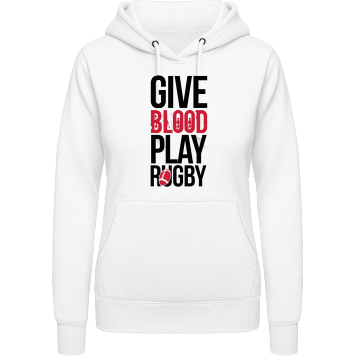 Give Blood Play Rugby Hoodie för kvinnor contain pic