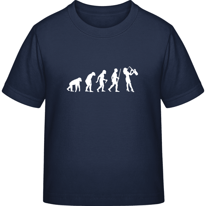 Female Saxophon Player Evolution T-shirt för barn contain pic